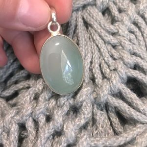 Sage Green Silver Pendant
